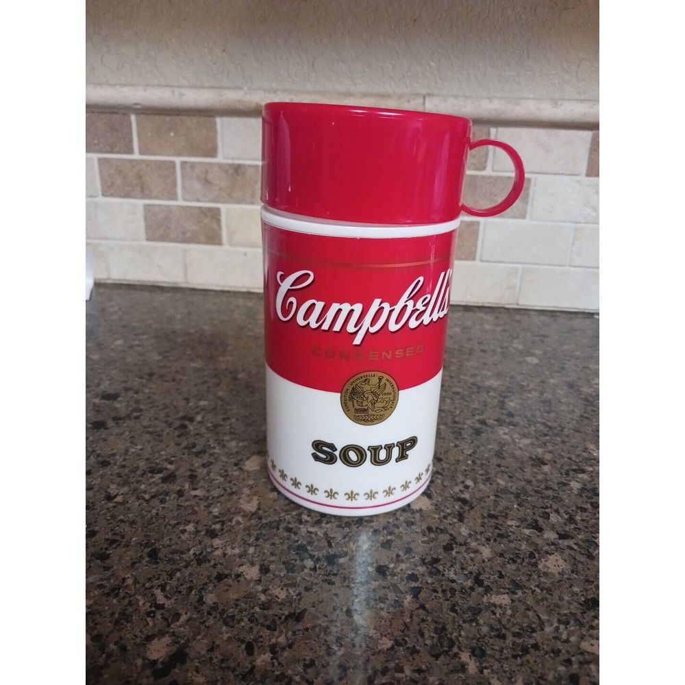 Vintage Campbells Soup Red and White Can-Tainer 11.5 oz‎ Insulated Thermos 1998